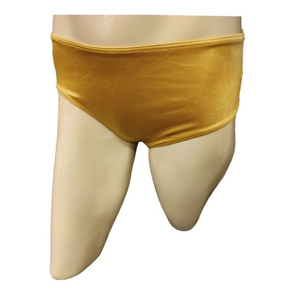 LADIES NYLON-LYCRA STRETCH PANTIES GOLD - Picture 1 of 2